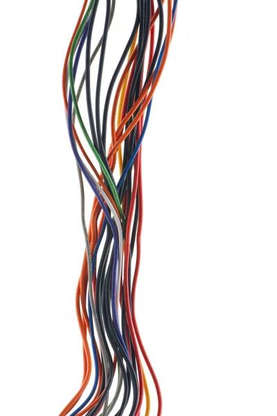 stock image Colored cable on white closeup