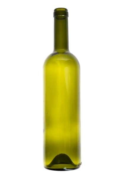 Botella de vino vacía sobre fondo blanco —  Fotos de Stock