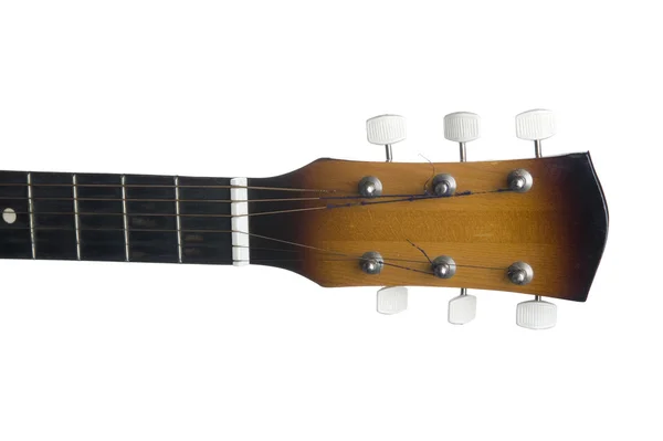 Gitarr huvudet på vit — Stockfoto