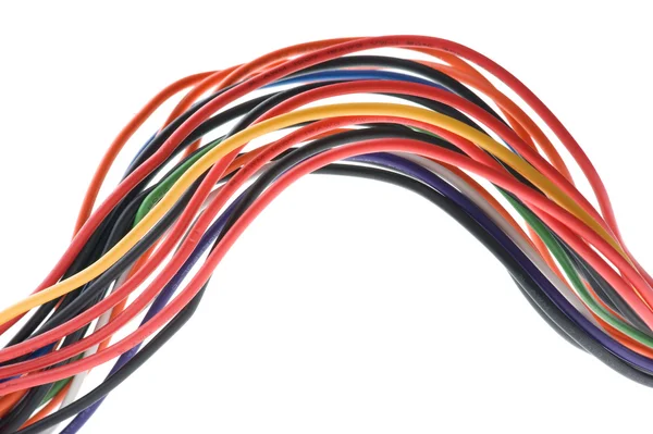 Gekleurde kabel op witte achtergrond — Stockfoto
