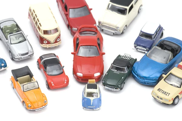 Speelgoedauto op witte close-up — Stockfoto