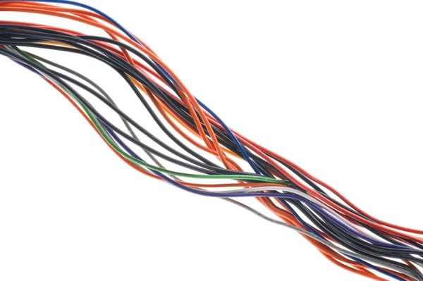 Gekleurde kabel op wit — Stockfoto