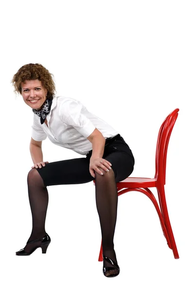 Retrato sentar mulher — Fotografia de Stock