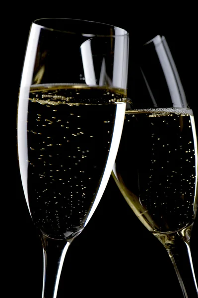 Дві склянки шампанського макро — стокове фото
