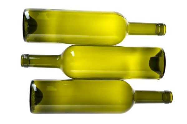 Порожня пляшка вина на білому — стокове фото