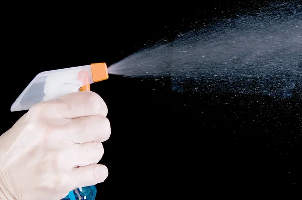 Garrafa de spray em preto — Fotografia de Stock