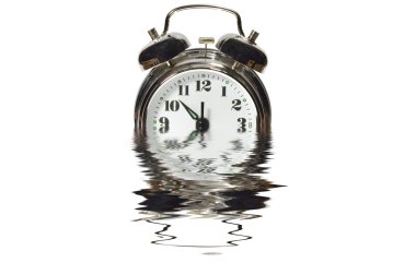 Alarm clock in water clipart