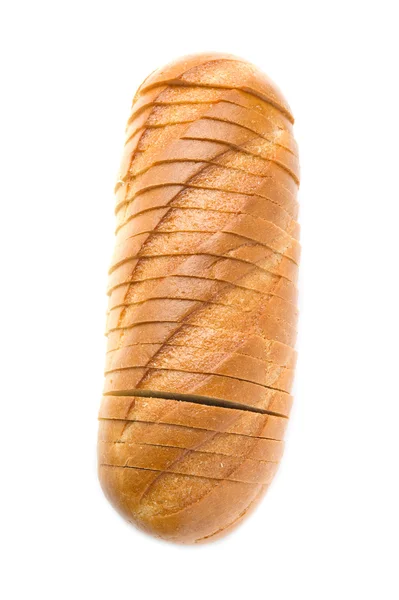 Vitt bröd på vit bakgrund — Stockfoto