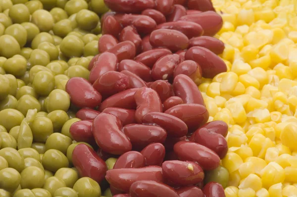 Ervilhas com feijão e milho — Fotografia de Stock