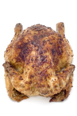 Roast chicken on white clipart