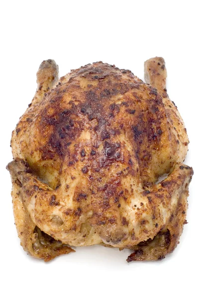 Roast chicken on white — Stock Photo, Image