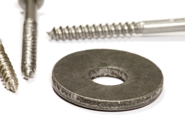 Screw with washer — Stock Photo, Image