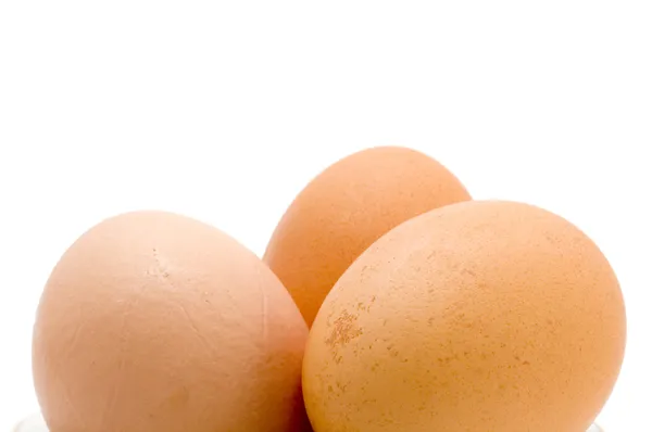 Drei Eier aus nächster Nähe — Stockfoto