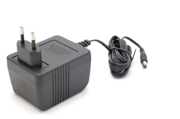 Black plug on white — Stock Photo, Image