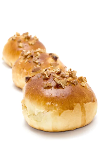 Bun with nuts — Stock Photo, Image