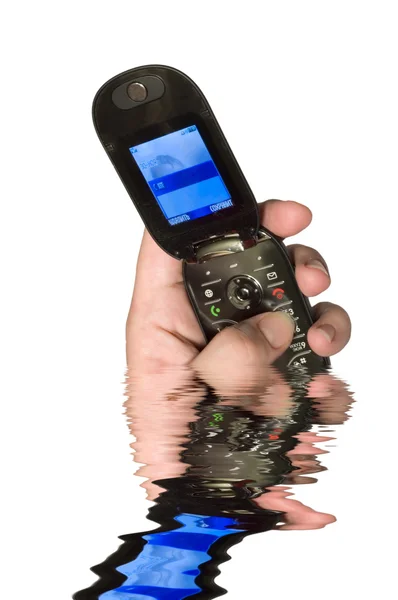 Parte do corpo com telefone móvel — Fotografia de Stock