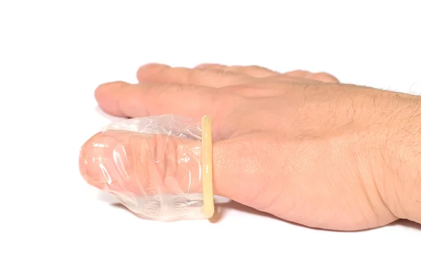 Застосування контрацептивів рукою — стокове фото