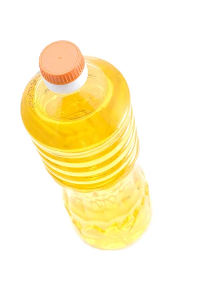 Kukuřičný olej na bílém pozadí — Stock fotografie
