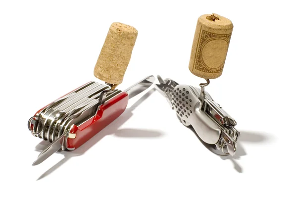 Två kniv med corkscrew — Stockfoto