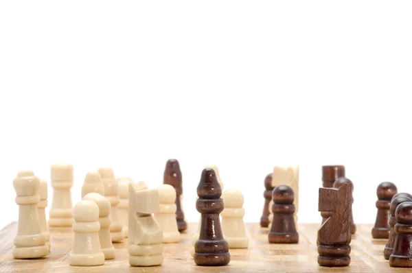 Σκάκι σε άσπρο φόντο — Φωτογραφία Αρχείου