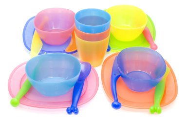 Color Set of plastic ware clipart