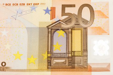 Euro banknote close up clipart