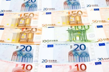 Euro banknot makro