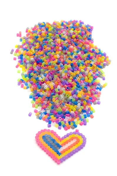 Color beads on white — Stock Photo, Image