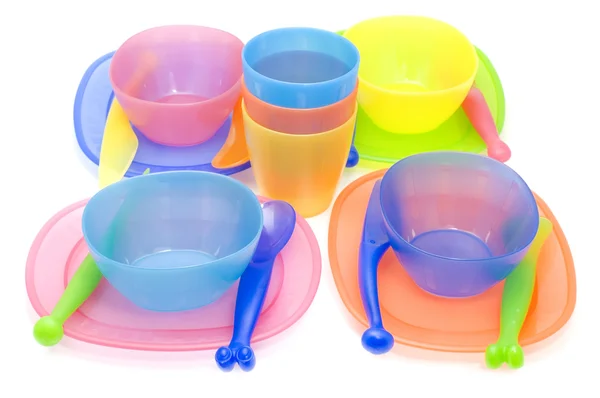 Color Set of plastic ware — Stock Photo, Image