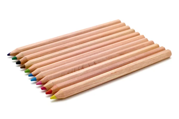 Lápis colorido sobre branco — Fotografia de Stock