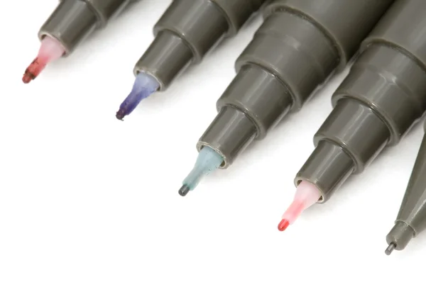 Colored soft-tip pen macro — Stock Photo, Image
