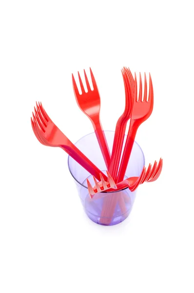 Cup with fork — Stock Photo, Image