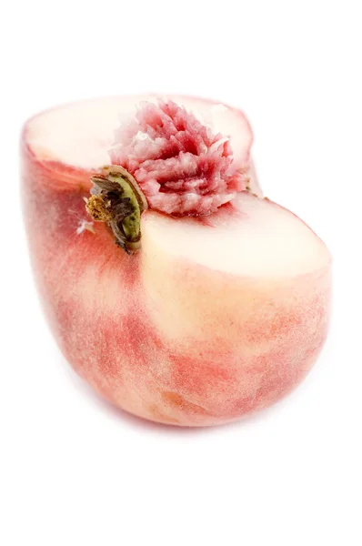 Cutting peach macro — Stock Photo, Image
