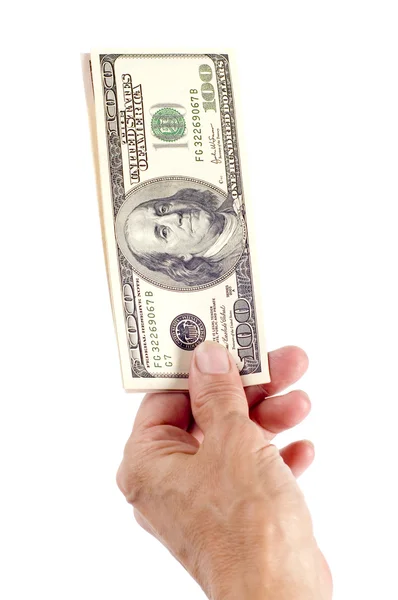 Dólar na mão close up — Fotografia de Stock