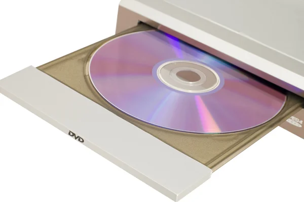 DVD-плеер с диском — стоковое фото