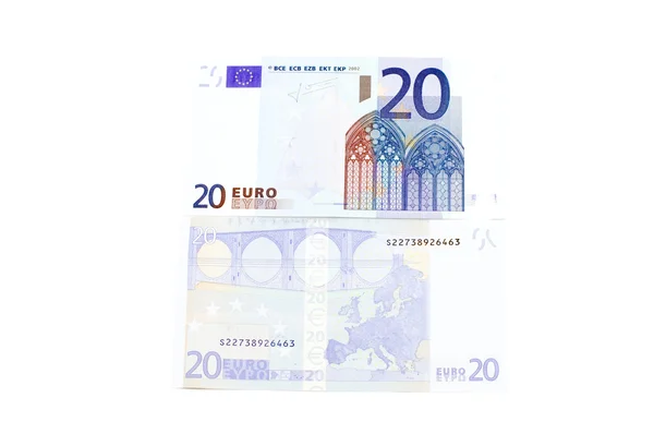 Encerramento das notas bancárias em euros — Fotografia de Stock