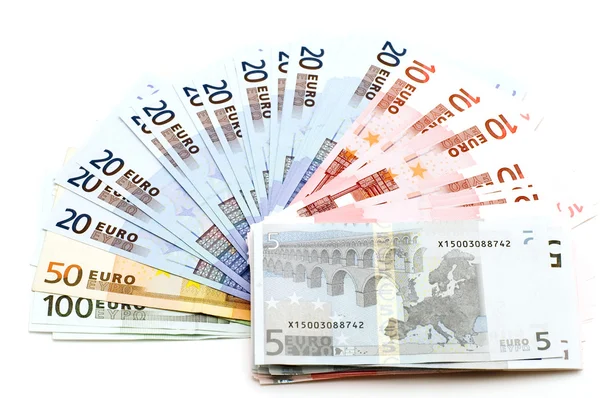 Ευρώ σε λευκό — Φωτογραφία Αρχείου