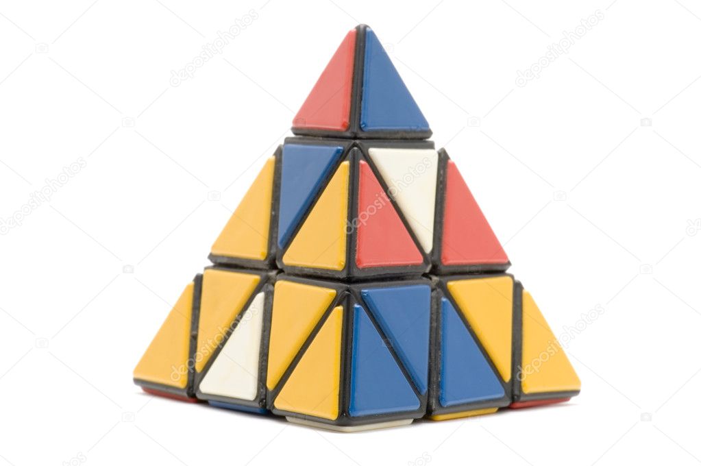 Conundrum pyramidion on white