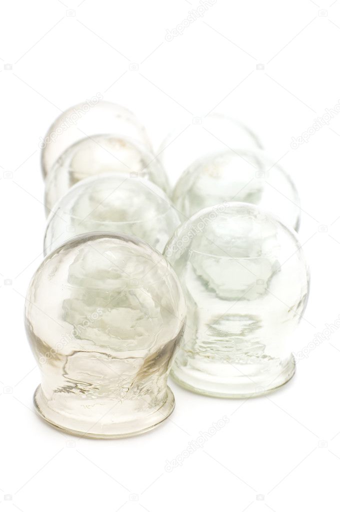 Cupping glass close up