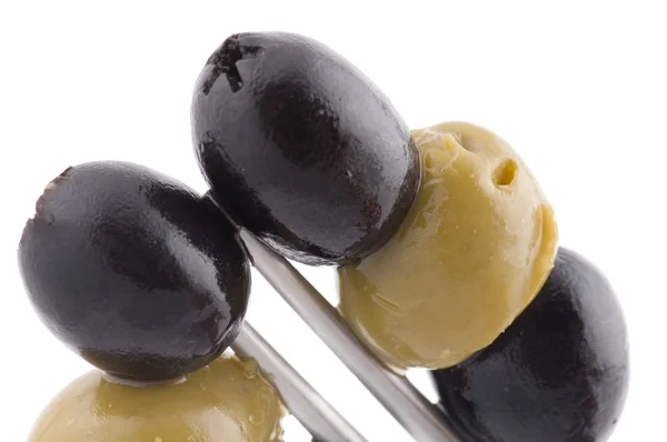 Vidlice s oliv makro — Stock fotografie