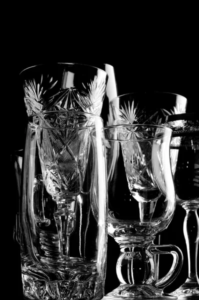 Glas auf schwarzer Nahaufnahme — Stockfoto