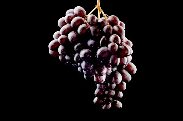 Druiven op zwart close-up — Stockfoto