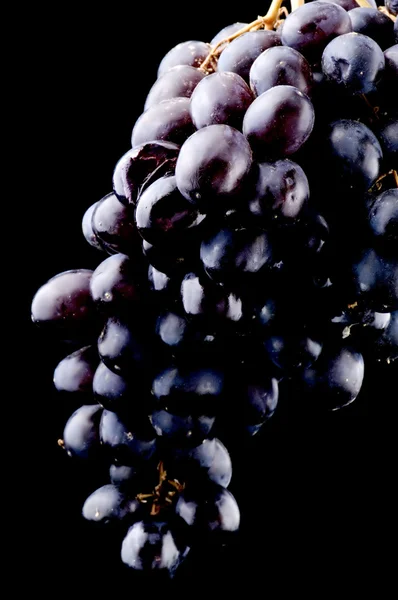 Виноград на черном крупном плане — стоковое фото