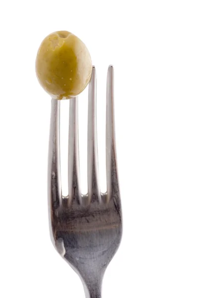 Green olive macro — Stock Photo, Image