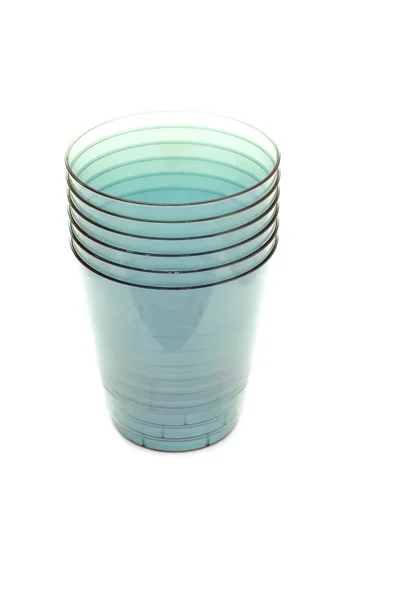 Πράσινο πλαστικά ποτήρια — Φωτογραφία Αρχείου