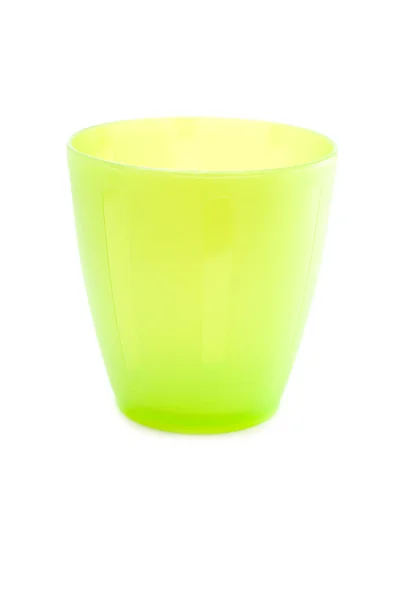 Green plastic cup — Stock Photo, Image