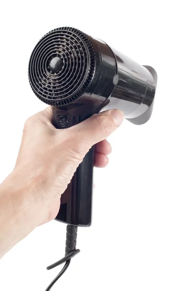 Hairdrier in hand — Stock Photo, Image