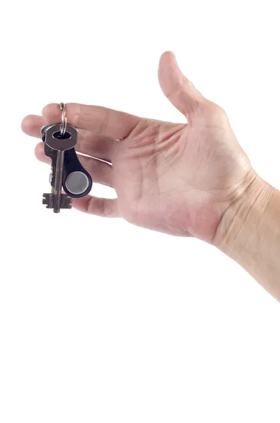 Mão e fechadura chave — Fotografia de Stock