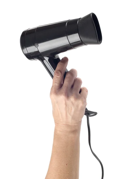 Mão com secador de cabelo — Fotografia de Stock