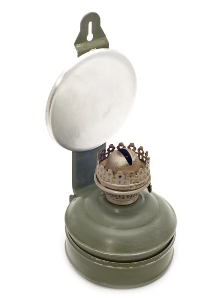 Lâmpada de querosene sobre branco — Fotografia de Stock
